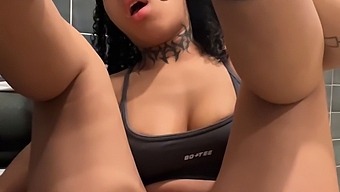 Solo Female Orgasm In Public Gym Bathroom With Toy