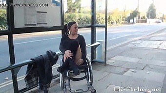 Handicapped Adult Film Actress And Exhibitionist Princess Display Public Nudity And Flash For All